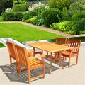 Vifah Malibu Outdoor 5-piece Wood Patio Dining Set V187SET22